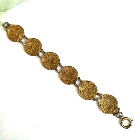 Vintage Cloisonné Enamel Link Bracelet - Picture 8 of 9